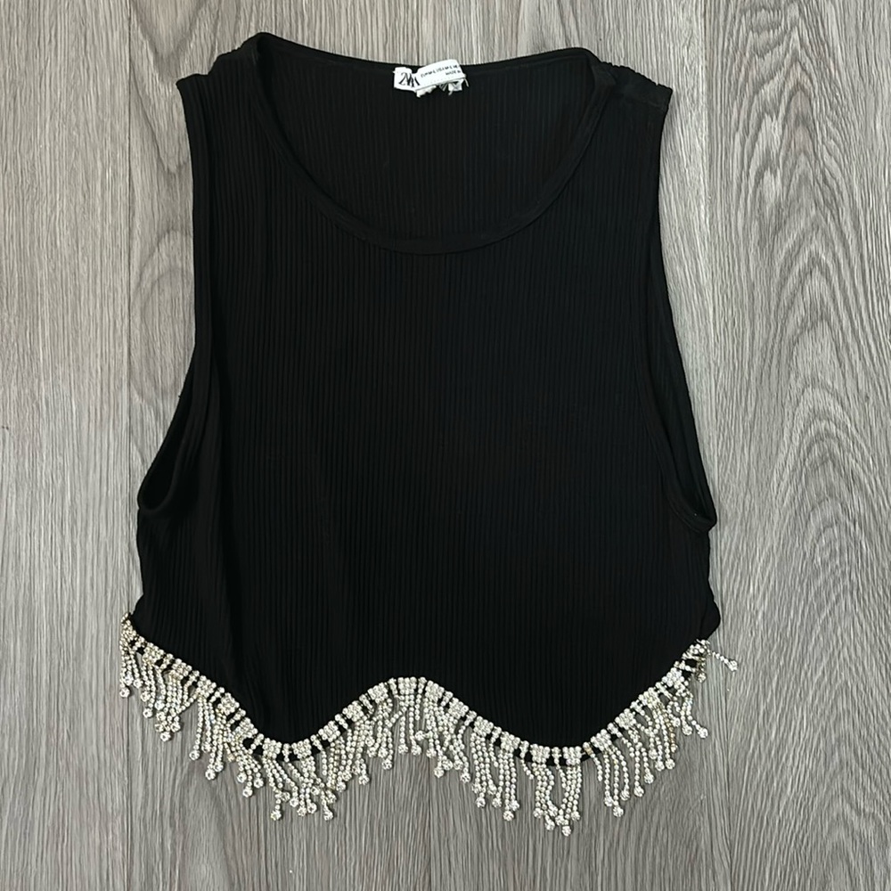 Zara Rhinestone Crop top